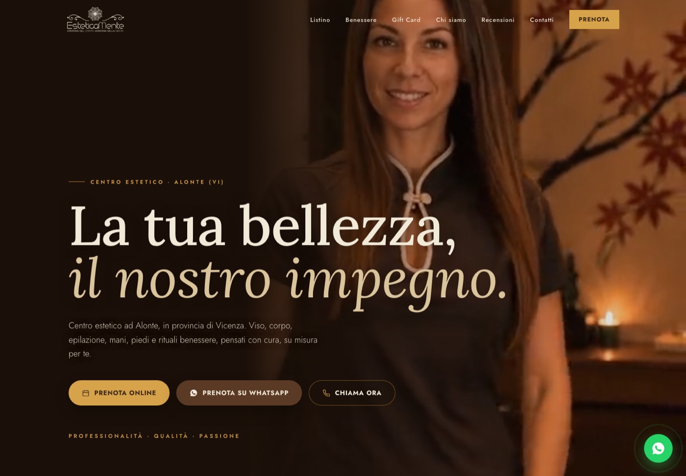 Il sito che abbiamo fatto per il centro estetico EsteticaMente di Alonte